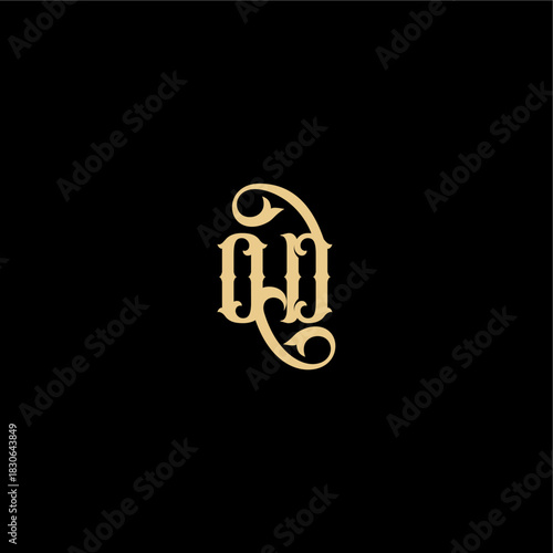 monogram modern logo initial royal concept OD Barock style design letter