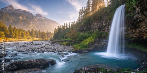 Flow of water in mountain w...