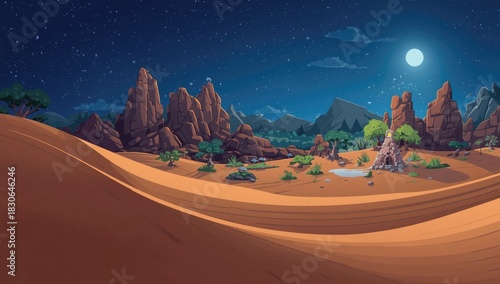 Desert forest landscape at ...