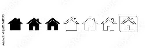 Home Icon Vector - Real Estate, House, Property, or Website Homepage