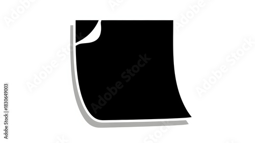 Wallpaper Mural Black sticky note with curled corner and shadow Torontodigital.ca