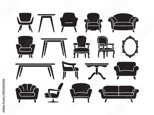 Collection of furniture silhouettes