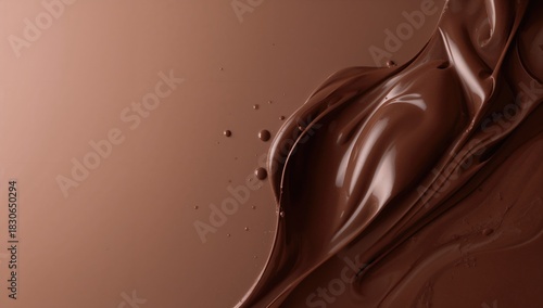 Melted chocolate forming a ...