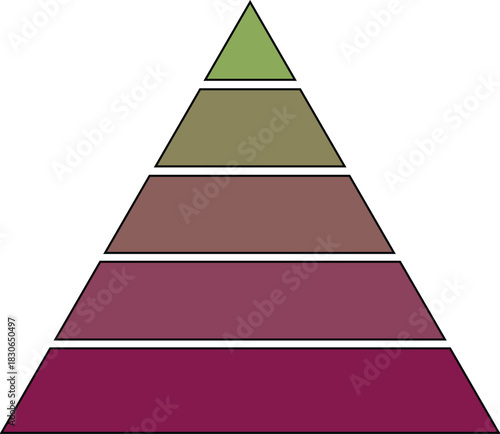 Infographic Pyramid with 5 Steps - Process Flow Chart Graphics - Vertical Hierarchy - Editable vector	
