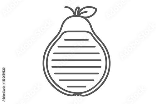 Pear shaped notepad graphic for healthy eating list or diet tracking application