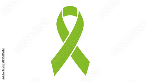 Wallpaper Mural Green awareness ribbon icon on white background Torontodigital.ca
