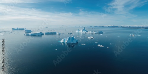 Aerial view of melting iceb...