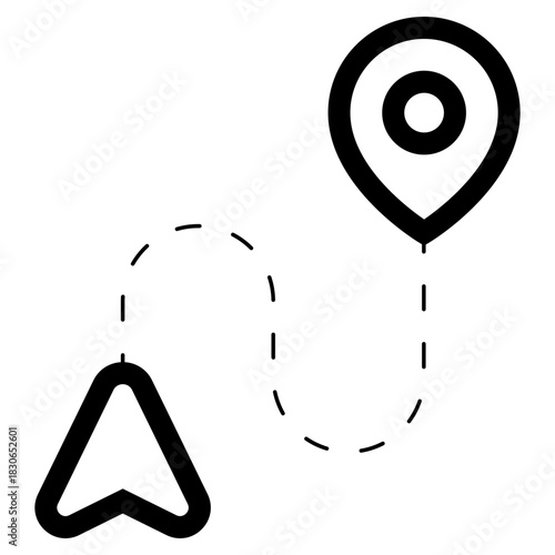 route navigation gps start to finish icon