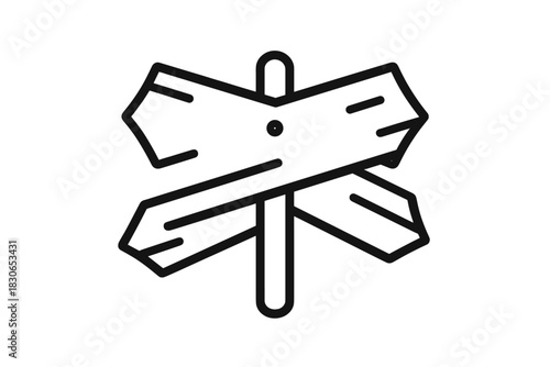 Multi-directional wooden signpost with blank arrows symbolizing choice and navigation