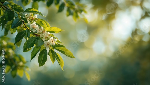 Linden branch with bokeh ba...