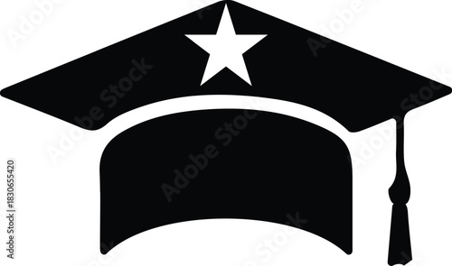 Graduation hat cap flat icon for apps and websites
man tupe vector.