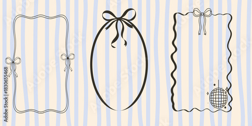 Whimsical pastel blue frame collection. Lovely feminine shapes ideal for notes and invitations