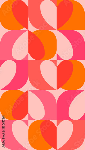 Vertical abstract banner featuring heart-shaped elements. Textiles, wrapping designs, love-themed graphics, advertisements, and romantic or Valentine's decor are all great for digital and print use.