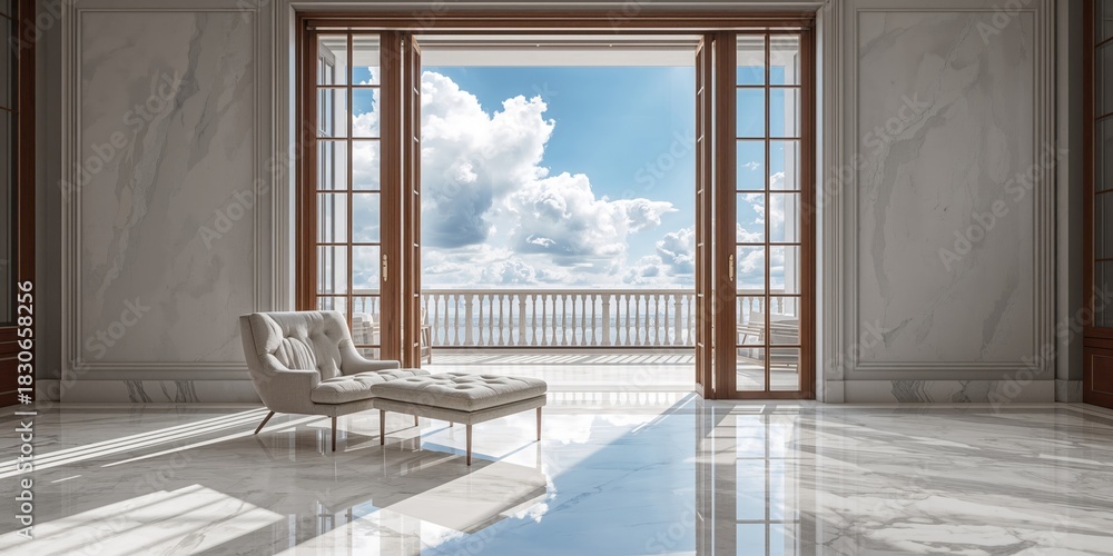 Fototapeta premium A teenage girl reading a book on a black sofa in a dining room, emphasizing focus and leisure time