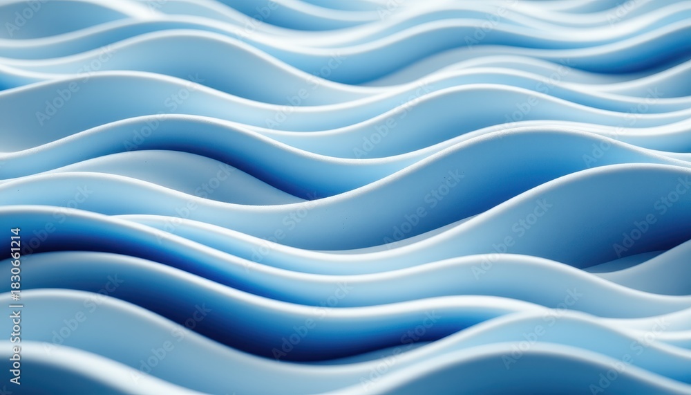 Fototapeta premium Abstract Design with Waves in Soft Blue Tones Creating a Calm and Serene Atmosphere for Background or Decoration