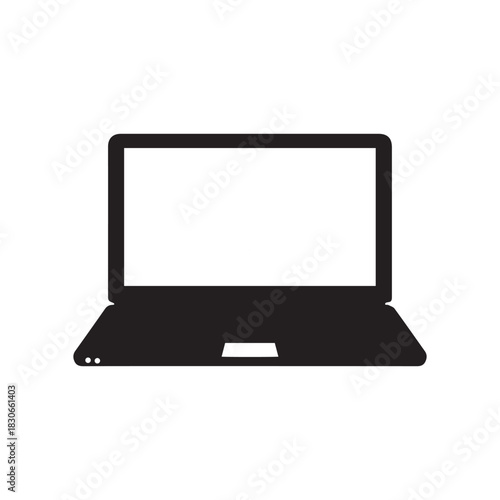 Laptop Solid Silhouette Icon