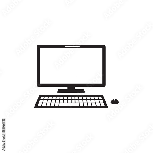 simple computer silhouette icon