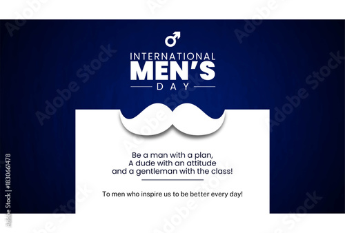 International Men's Day Concept with Wellness and Lifestyle observed on November 19. Vector template for background, banner, card, poster design