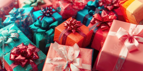 Gift box artwork in bright ...