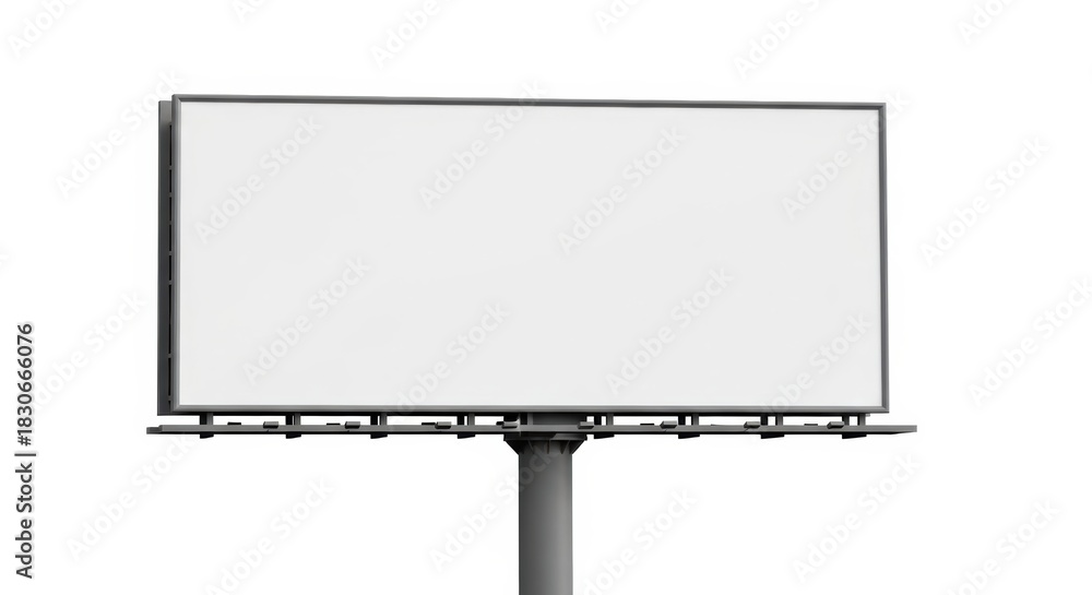 Obraz premium Blank Canvas Billboard: A blank billboard against a simple background. An ideal visual for advertisements and announcements, its vast space is ready for your message.
