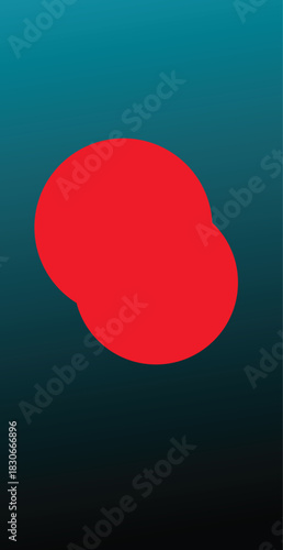 Abstract speech bubble illustration design on a blue background with a red heart symbol for a passionate Valentine's Day romance celebration card