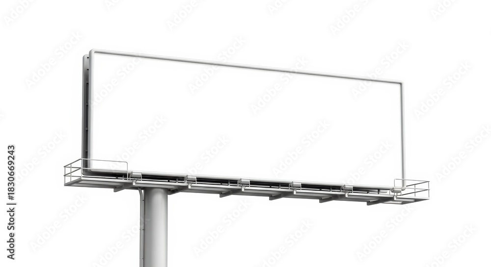 Obraz premium Billboard Blank Canvas: A modern, imposing billboard structure stands tall, its vast expanse a blank canvas ready to showcase messages and advertisements. Awaiting impactful visuals or creative text.