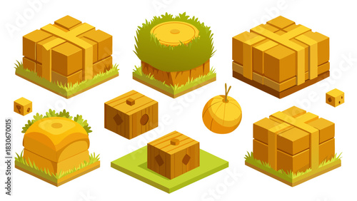 Isometric Agricultural Elements