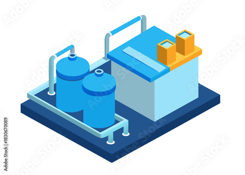 Isometric industrial plant illustration