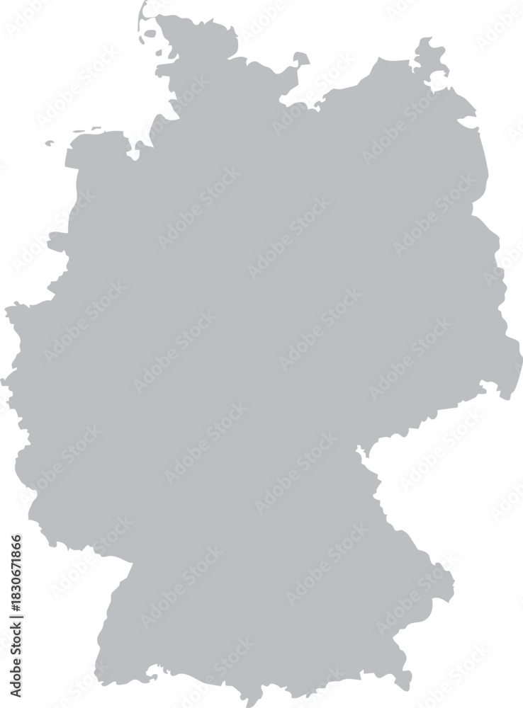 Obraz premium Germany Map Grey Silhouette Isolated Editable Vector