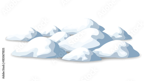 Snow Pile Illustration A Clean, Simple, and Customizable Winter Season Design Element