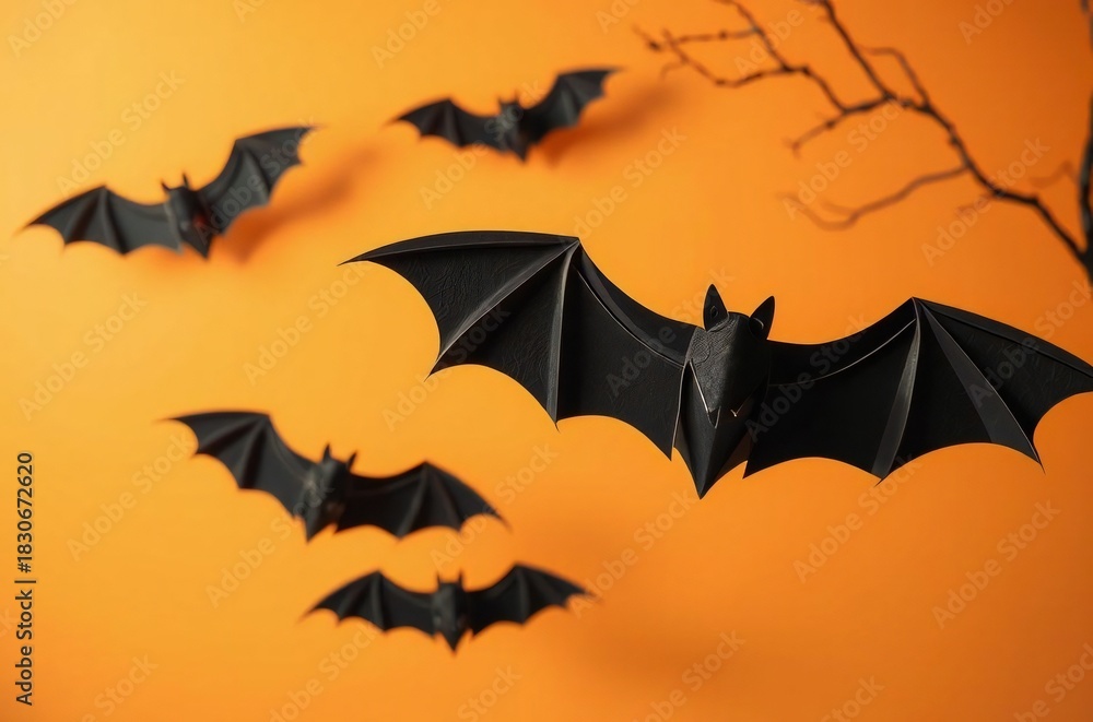 Fototapeta premium paper bats flying