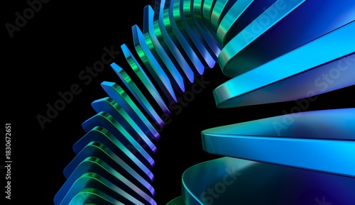 abstract iridescent square box shapes with colorful gradient. 3d rendering illustration for graphic design, presentation or background	