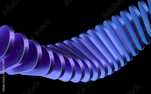 abstract iridescent round shapes with colorful gradient. 3d rendering illustration for graphic design, presentation or background	