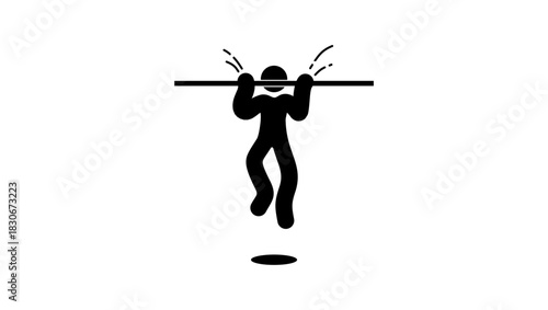 Doing Pull Ups Exercises On Crossbar