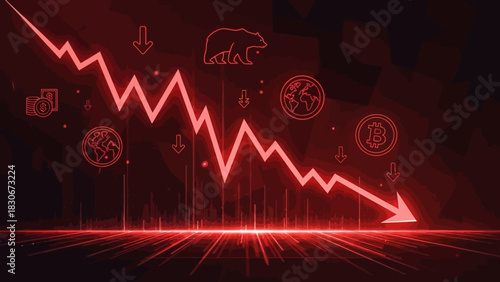 Stock Market Downturn A Visual Representation of Economic Decline and Recession