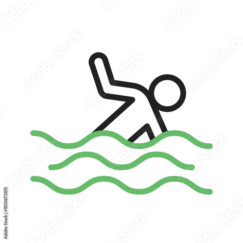 Person Swimming icon vector image. Suitable for mobile apps, web apps and print media.