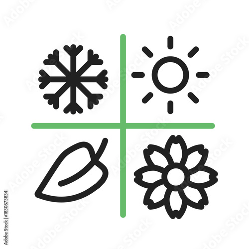 Seasons icon vector image. Suitable for mobile apps, web apps and print media.