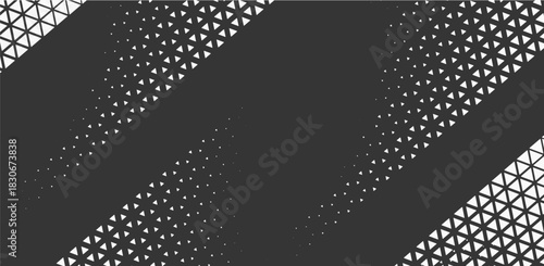 Triangles Halftone Pattern Vector Abstract Geometric Technology Background. Triangular Half Tone Texture