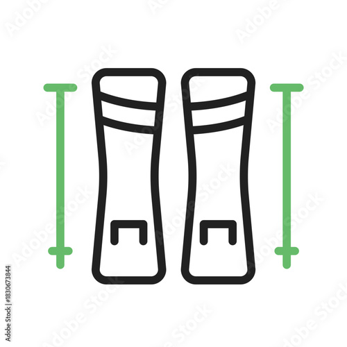 Skis icon vector image. Suitable for mobile apps, web apps and print media.