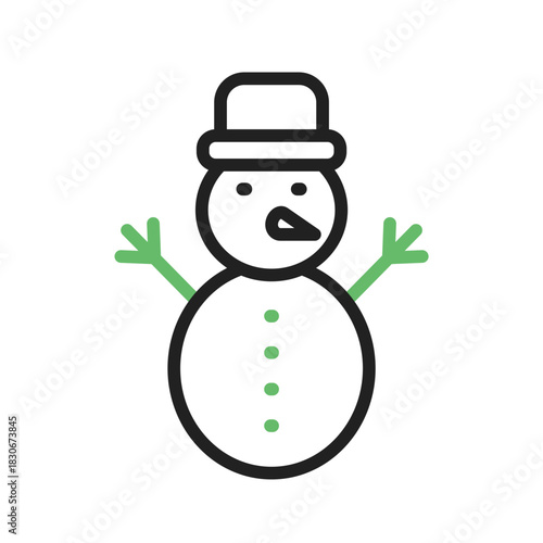 Snowman Without Snow icon vector image. Suitable for mobile apps, web apps and print media.