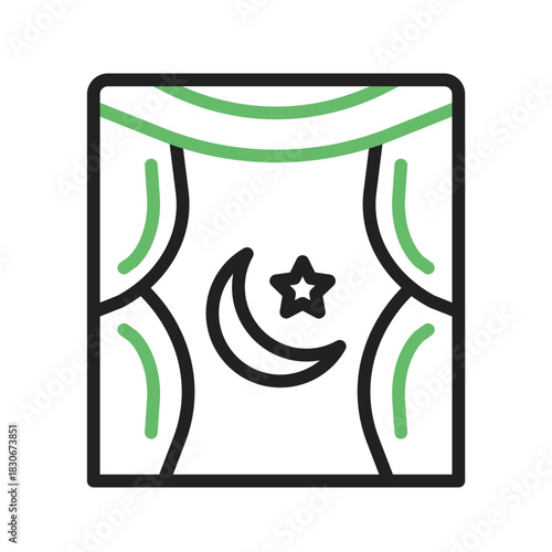 Moon Viewing Ceremony icon vector image. Suitable for mobile apps, web apps and print media.