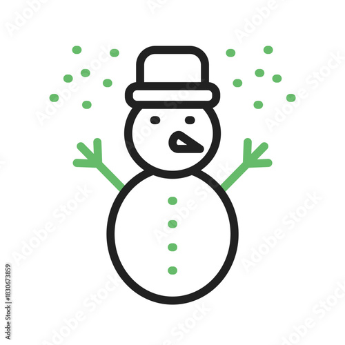 Snowman icon vector image. Suitable for mobile apps, web apps and print media.