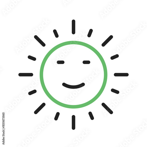 Sun with Face icon vector image. Suitable for mobile apps, web apps and print media.