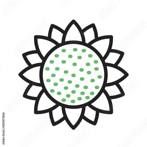 Sunflower icon vector image. Suitable for mobile apps, web apps and print media.