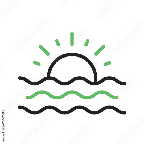 Sunset icon vector image. Suitable for mobile apps, web apps and print media.