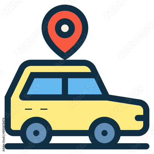 car using navigation GPS icon