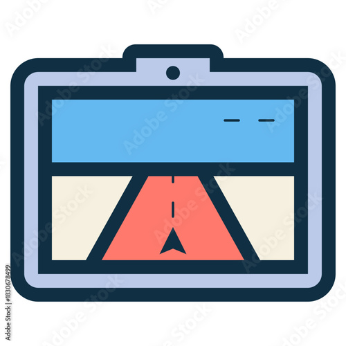 GPS map route location car device icon