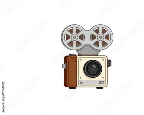 Vintage Film Camera Icon Vector