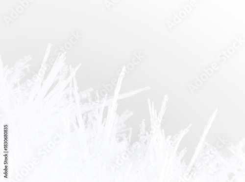 Frosty snowflake illustration with icy crystal texture and festive winter border