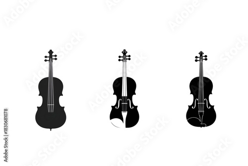 violin isolated on black vector illustration 